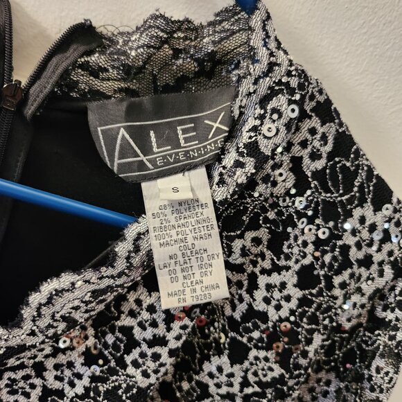 Alex Evenings Floral Lace Sequin Jacket Top – Black & White – Size S - Picture 2 of 5